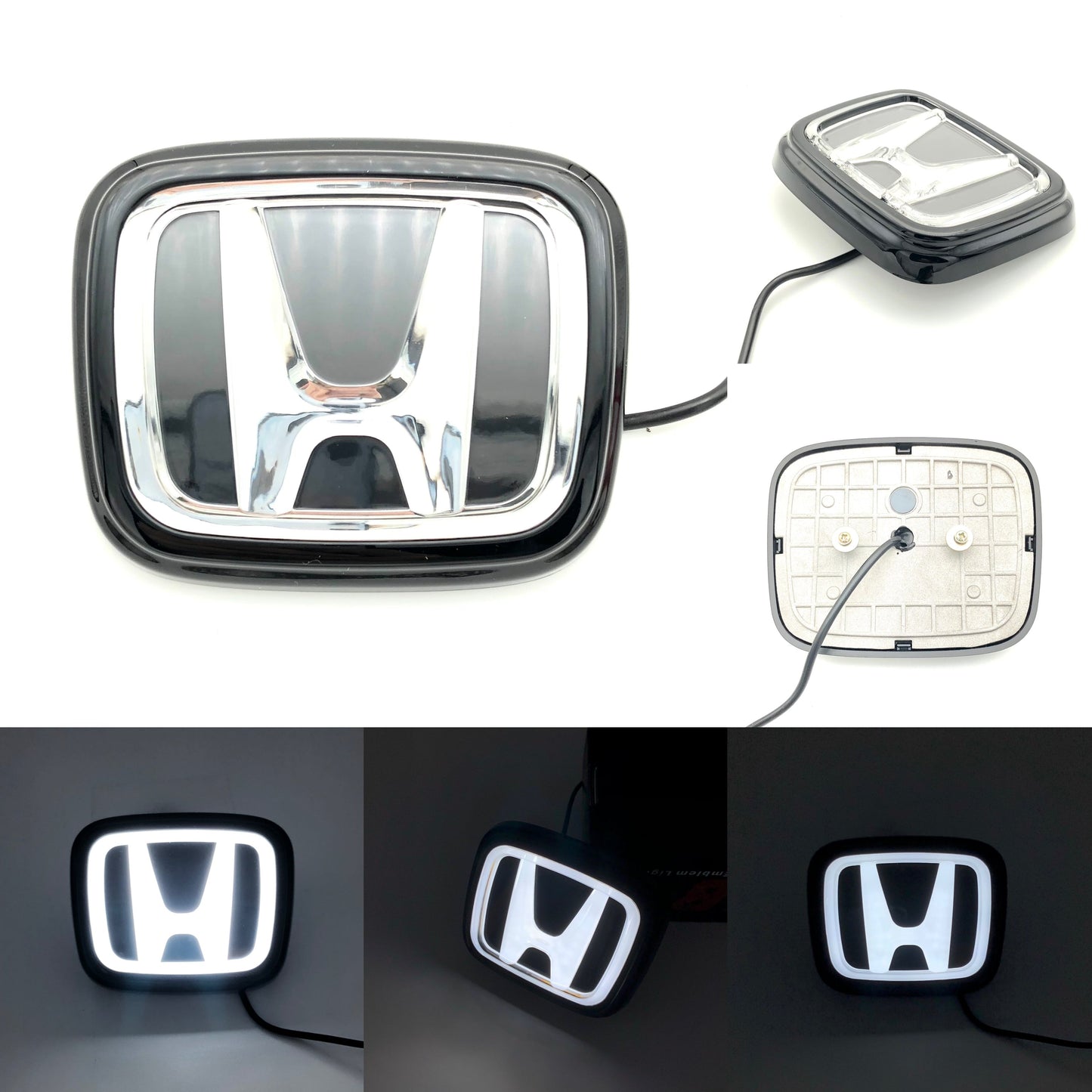 Honda logo light-Honda LED Illuminated Front Grille Emblem - Auto Logo Light for Civic/Accord/CR-V -Crystal Luminous Emblem with DRL Sync-1